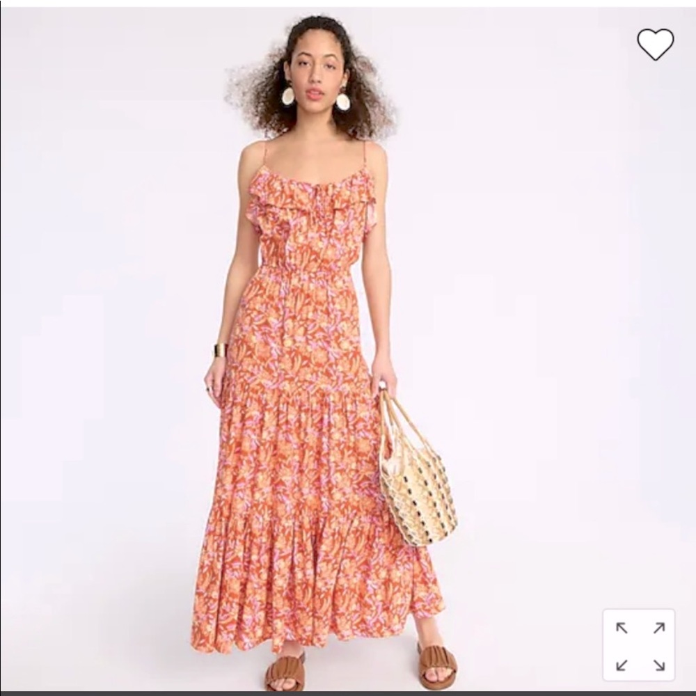 *NWT* J.Crew Tiered Maxi Dress in Painted Block Print, Size Small